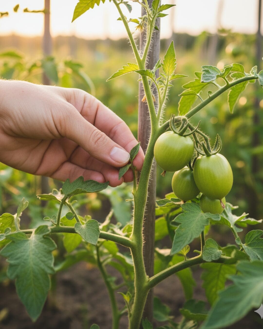 Pruning a tomato plant